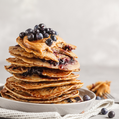 Protein Blaubeeren Pancakes mit Vanille