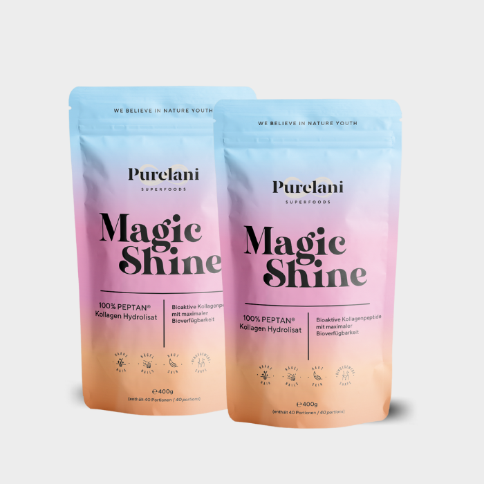 Magic Shine 100% PEPTAN® Kollagen Hydrolisat. Bioaktive Kollagenpeptide mit maximaler Bioverfügbarkeit von Purelani Superfoods. Collagen, Kollagen, Collagenpulver